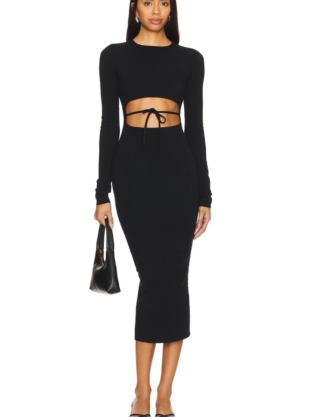 New LPA Ramona Knit Cutout Midi Dress